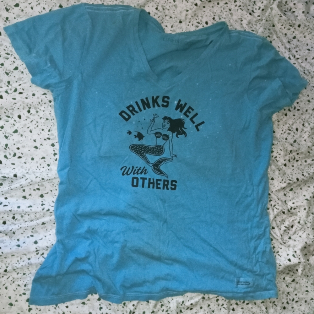 Life Is Good Blue Graphic Short Sleeve Tee